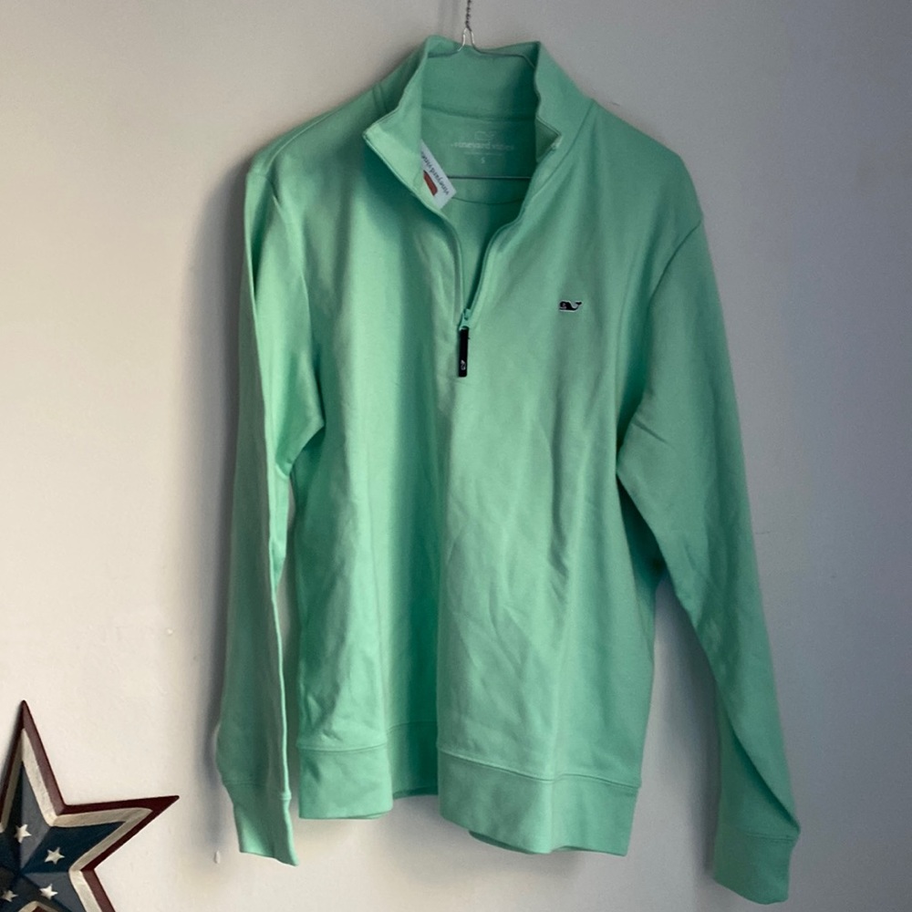 Vineyard vines 1/4 zip jersey womens hammock green size S